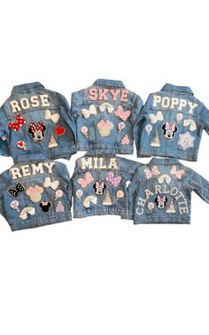 Girls Magical Park Patch Jean Jacket, Kids Personalized Denim Jacket, Kids Vacation Jacket - Etsy Disney Blue Jean Jacket, Disney Jean Jacket Diy, Disney Denim Jacket Patches, Customizable Cute Denim Jacket, Customizable Denim Outerwear For Fall, Customizable Cute Fall Outerwear, Cute Fall Outerwear, Customizable Cute Cotton Outerwear, Cute Customizable Cotton Outerwear