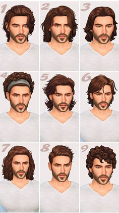 many different facial expressions and hair styles for the male character in the video game's avatar