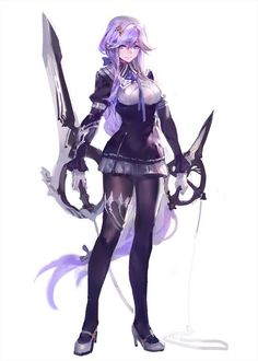 an anime character holding two swords and wearing black tights with white writing on it