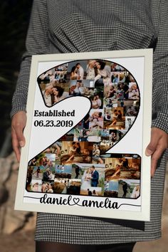 2nd anniversary gift for him 2nd Year Anniversary, Photo Collage Ideas, Anniversary Collage, Second Anniversary Gift