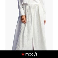 in stock Elegant Skirt With Floral Embroidery, Elegant Embroidered Long Skirt, White Embroidered Wedding Skirt, Elegant White Embroidered Skirt, White Embroidered Maxi Skirt For Spring, White Floral Embroidery Bottoms For Wedding, Elegant White Embroidered Bottoms, White Flared Skirt With Floral Embroidery, White Embroidered Full Skirt