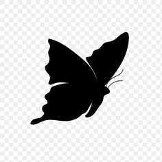 a black and white silhouette of a butterfly on a transparent background, hd png