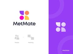 the logo for metmatee is shown in two different colors and font, one with an