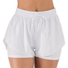 Experience comfort and style with Anna-Kaci Women's Running Shorts, designed for optimal performance during workouts or casual wear. These double-layered shorts are stretchy, soft, and incredibly comfortable, making them perfect for running errands, jogging, gym workouts, yoga, or loungewear. White Nylon Athletic Shorts With Built-in Shorts, Breathable Gym Bottoms For Summer, Breathable Athletic Shorts For Summer, Summer Athleisure Bottoms In Breathable Fabric, Breathable Fabric Athletic Shorts For Summer, Stretch Go-dry Shorts In Breathable Fabric, Go-dry Stretch Shorts In Breathable Fabric, Stretch Shorts With Go-dry Breathable Fabric, Stretch Athleisure Athletic Shorts For Summer