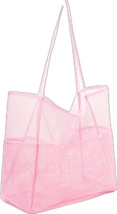 BagForLove - Large Capacity Hollow Polyester Mesh Beach Bag - Travel Washing & Swimming Storage Bag Pink Packable Beach Bag, Pink Everyday Bags For Beach Season, Everyday Pink Beach Bag For Summer, Everyday Pink Beach Bag With Adjustable Strap, Pink Bags For Everyday Beach Season, Pink Shoulder Bag For Daily Use And Beach Season, Pink Shoulder Bag For Daily Use During Beach Season, Large Shoulder Bag For Daily Use In Summer, Large Capacity Pink Shoulder Bag For Beach Season