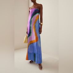 Like New (Worn Once To A Wedding). Full Price Is $1,100 Plus Tax. Christopher Esber Sold Out Dress (Moda Operandi, Neiman Marcus, Shopbop, The Webster, Etc) That Is In Current Season. Strapless Multicolor In Silk. Full Length With Invisible Pockets And Slightly Flared Hem. Got So Many Compliments!! Love It So Much. Dress Moda Operandi, 100 Plus, Christopher Esber, Out Dress, Wedding Attire, Moda Operandi, Neiman Marcus, Aura, Full Length