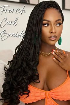 French Curl Crochet Braids, Wavy Box Braids Black Women, Crochet Curls For Black Women, 2024 Black Women Hairstyles, Braids For Wedding Hair Black Women, Elegant Braided Hairstyles Black Women, Cute Box Braids Hairstyles Ideas, Small Crochet Box Braids, Braided Styles For Black Women