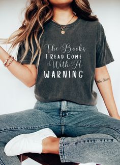 Cute and comfy Book Boyfriend warning shirt. Perfect for all the Dark Romance book lovers! Tshirts For Book Lovers, Romance Book Merch, Short Sleeve T-shirt With Funny Text, Bookish T-shirt With Funny Text And Crew Neck, Bookish Short Sleeve T-shirt With Funny Text, Bookish T-shirt With Funny Print, Cotton Bookish Slogan T-shirt, Bookish Cotton T-shirt With Custom Print, Bookish Cotton T-shirt With Funny Print