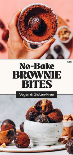 no - bake brownie bites with vegan and gluten - free