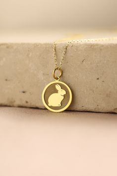 Gold Rabbit Pendant - Bunny Gold Necklace ● Material of pendant: Solid Gold 14k ( REAL GOLD ) ● Metal Stamp: 14k ( REAL GOLD ) ● The pendant is available in 5 sizes: - 12,7 mm / 0.5 inches (Diameter) - 14,0 mm / 0,55 inches ( Diameter ) In the photos - 15,3 mm / 0.6 inches ( Diameter ) - 16,5 mm / 0,65 inches ( Diameter ) - 19,1 mm / 0,75 inches ( Diameter ) ( In the photos the size is 14mm / 0.55 inches Diameter ) ( Jump Ring inner diameter: 4 mm ) ● Material of chain: Solid gold 14k ( REAL GOL Gold Necklace With Animal Design For Gift, Gold Animal Design Necklace For Gift, Gold Hummingbird, Hummingbird Jewelry, Hummingbird Necklace, Hummingbird Pendant, Rabbit Pendant, Taurus Sign, Zodiac Pendant