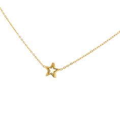 Necklace with Mini Star Charm and embossed Signature Flower in the center. Details: Gold Plated / Stainless Steel Adjustable 16"-18" Star Signature, Gold Star Necklace, Preppy Bracelets, Preppy Jewelry, Star Necklace Gold, Mini Necklace, Jewelry Accessories Ideas, Mini Charm, Girly Accessories