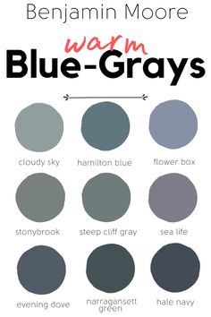 the color scheme for blue - grays is shown with different shades and colors to choose from