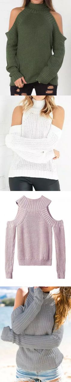 Simple, casual and sophisticated. Pair knit sweater with your favorite dark denim or leggings! Fashion Sweaters, Shoulder Cut, Women Sweater, Right Time, Cute Sweaters, In The Mood, Cropped Top, The Mood, Winter Wear