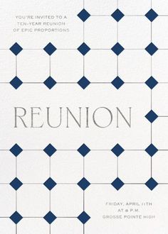 a blue and white pattern with the word reunion on it