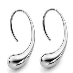 A Little Loopy Silver Teardrop Hoop Earrings Teardrop Hoop Earrings, Earrings Teardrop, Stylish Earrings, Gem Earrings, Swarovski Necklace, Unisex Necklace, Stylish Earring, 925 Silver Earrings, Affordable Jewelry