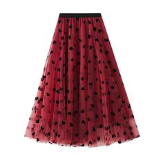 Women's Double-Layered Mesh Midi Skirt Chic Mesh Bottoms With Tulle Skirt, Pink Mesh Bottoms For Spring, Sheer Tulle Skirt For Spring, Spring Sheer Tulle Skirt, Spring Mesh Fitted Skirt, Party Mesh Skirt With Lined Detail, Spring Mesh Flowy Skirt, Fall Party Tulle Bottoms, Chic Mesh Lined Skirt