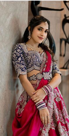 Best Indian Wedding Dresses, Work Blouse Designs, Maggam Work Blouse, Bridal Sarees South Indian, Indian Outfits Lehenga