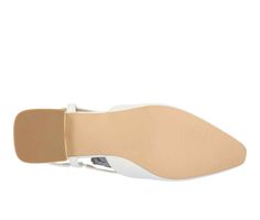 The Paislee block heel flats from Journee Collection will be the perfect match for your office job all the way to a nice evening out to dinner, thanks to the square toe shape and tiny block heel. Giving you all the style you could ever ask for from a pair of flats, their luxe vegan leather, two-tone design, and sling-back detail will do just the trick. As a bonus, your feet will feel like you're walking on a cloud with their padded footbed. Luxe Vegan Leather upper, Pull-on entry with Sling Back Office Flats With Heel Strap, Office Block Heels With Removable Insole And Pointed Toe, Low Heel Flats With Heel Strap For Office, Office Flats With Heel Strap And Low Heel, Pointed Toe Block Heel Flats For Office In Spring, Chic Block Heel Flats For Office, Chic Office Flats With Block Heel, White Block Heels For Work, Office Job