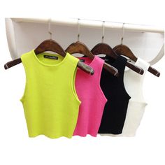 Item Type: TopsGender: FemaleDecoration: NoneClothing Length: ShortPattern Type: SolidFabric Type: KnittedMaterial: Cotton, Nylon, SpandexCollar: O-Neck SKU: 578086 Crop Top Camisole, Short Tank Top, Casual Summer Tops, Line Shopping, Women's Summer Fashion, Sleeveless Tank Top, Black Tank Tops, Cute Fashion, Short Tops