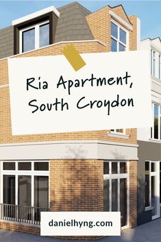 an apartment building with the words rio apartment, south crepon on it's side