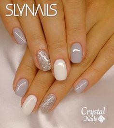 Uñas Light Gray Nails, Nagellack Trends, Shellac Nails, Crystal Nails, Fancy Nails, Nail Polishes, Gorgeous Nails, Wedding Nails, Trendy Nails