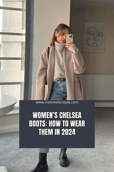 Discover how to style women’s Chelsea boots in 2024! Pair them with casual jeans, elegant dresses, or trendy skirts for a timeless look. Whether at the office, in the city, or for special occasions, Chelsea boots are versatile and always in style. #ChelseaBoots #WomensFashion2024 #ShoeTrends #FashionTips #Stylish2024 Best Waterproof Boots For Women, Tall Chelsea Boots Outfit Women, Chelsea Boots Styling, Chelsea Boot With Wide Leg Pants, 2024 Fall Boots, Office Shoes Winter, Chelsea Boots Skirt Outfit, 2024 Boot Trends Women, Fall 2024 Fashion Trends Shoes