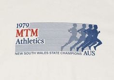 the new south wales state championships t - shirt is white with blue and red print