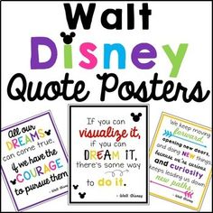 walt quote posters with the words, if you can visualize it, dream it, and do it