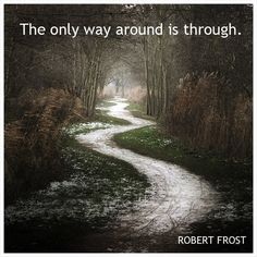 a path in the woods with a quote on it