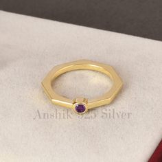 Complete your look for a glamorous evening in this gorgeous sterling silver overlay Fine Gemstone Ring studded with Amethyst. The Fine Gemstone Ring will go well with all of your dresses and are attention seeking. ------------------------------------------ Welcome to Our Shop Anshik925Silver ------------------------------------------ "Handcrafted Natural Amethyst Ring, Gemstone Ring, Purple Statement Ring, 14k Yellow Gold Jewelry, Engagement Gift, Ring For Bride" Description :- Metal:-  Yellow G Luxury Gold Amethyst Promise Ring, Modern Gold Amethyst Gemstone Ring, Elegant Gold Amethyst Promise Ring, Elegant Gold Amethyst Ring For Anniversary, Elegant Gold Amethyst Ring With Center Stone, Elegant Amethyst Birthstone Ring Gift, Gold Crystal Sterling Silver Modern Ring, Modern Gold Crystal Ring In Sterling Silver, Polished Amethyst Ring For Anniversary