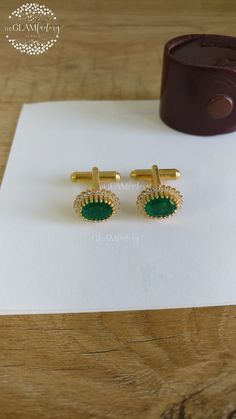 Emerald doublets oval shape cut Cufflinks for Men and Boys, Matte finish, made using guaranteed silver 925 as base metal and real 18K gold filled which is very durable and will stay for years. We have used best 5A quality Cubic Zirconia & Doublet stones which looks exactly like real Colombian Emerald. Doublet is nothing more than a natural stone glued to a cheaper stone. The advantage of creating a doublet over selling a synthetic gemstone is that when you view the microscopic inclusions of the Oval Gold Jewelry For Business, Classic Yellow Gold Oval Cufflinks, Classic Oval Yellow Gold Cufflinks, Elegant Oval Cufflinks For Formal Occasions, Classic Gold Oval Cufflinks, Oval Yellow Gold Cufflinks For Gift, Oval Gold Cufflinks For Gift, Elegant Oval Cufflinks For Business, Elegant Yellow Gold Oval Cufflinks