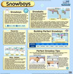 the snowboys website is displayed on a blue background