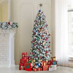 a decorated christmas tree in a living room