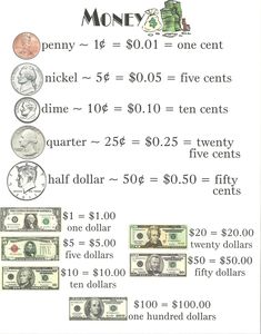 an image of money worksheet