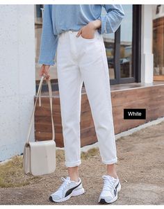 Material: CottonLength: Ankle-Length PantsAge: Ages 18-35 Years OldModel Number: women jeansItem Type: JEANSGender: WOMENStyle: CasualFabric Type: StripeWaist Type: highClosure Type: Button FlyDecoration: NoneJeans Style: Pencil PantsFit Type: RegularWash: LightSize: 25 26 27 28 29 30 31 32Color: White Beige Black Sky Bluejeans woman: high waist jeansboyfriend jeans for women: mom jeansstreet style: jeans womenblack jeans: white jeanswomens jeans: plus size jeansstreetwear: ladies pantssale item White High Waist Fall Jeans, White High Waist Jeans For Fall, High Waist White Jeans For Fall, Fall High Waist White Jeans, White Non-stretch High-rise Jeans, White Non-stretch High Rise Jeans, Solid Color High Waist Fall Jeans, High Waist Solid Color Jeans For Fall, Fall High Waist Solid Color Jeans