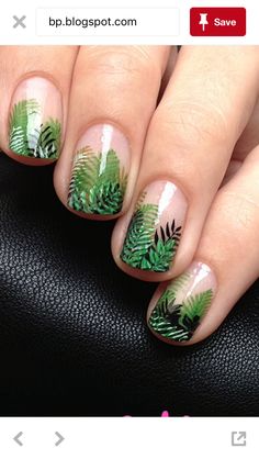 Tropical Nail Designs, Green Nail Art, Tropical Nails, Nails Tumblr, Nails Desing, Floral Nails, Fancy Nails, Nail Art Inspiration, Nail Stamping