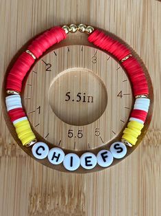 Refer to size chart. Ability to make any team! Chiefs Bracelet, Mens Bracelet Fashion, Clay Bead, Bracelet Fashion, Bead Bracelets, Clay Beads, Favorite Things Gift, Wedding Shop, Arm Band