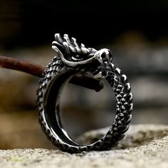 Material: Titanium steel 
Weight: 0.02KG 
Size: 7-13 
SKU:?R15281 Viking Dragon, Hip Hop Party, Bracelet Viking, Vintage Dragon, Party Mode, Boys Jewelry, Biker Jewelry, Dragon Ring, Head Ring