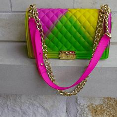 Jelly Purse - Women's Fashion Bags Trendy Multicolor Shoulder Bag, Trendy Multicolor Crossbody Clutch, Trendy Rectangular Spring Clutch, Multicolor Spring Bags, Trendy Pink Shoulder Bag As Gift, Trendy Handheld Clutch With Adjustable Strap, Trendy Green Crossbody Clutch, Trendy Satchel Clutch For Daily Use, Trendy Handheld Clutch For Spring