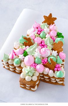 a decorated christmas tree made out of cookies