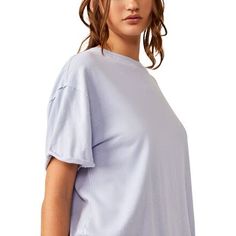 When we are looking for a casual style and a comfortable fit, we end up with the Free People Nina T-Shirt every time. Made with a cotton main fabric, the Nina T-Shirt is soft and keeps us comfortable all day long. the relaxed fit and loose and flowy cut add an extra flair of style, and the dropped shoulders and the raw-edge seaming improves the comfort. Relaxed Fit Top With Shirttail Hem, Relaxed Fit Tops With Shirttail Hem, Relaxed Fit Shirttail Hem Top, Relaxed Tops With Shirttail Hem For Casual Gatherings, Short Sleeve Washed Cotton Top, Basic Washed Cotton Top, Relaxed Crew Neck T-shirt For Loungewear, Solid Relaxed Fit T-shirt For Loungewear, Solid Washed Short Sleeve T-shirt