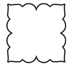 a square shape with scalloped edges in black and white on a white background