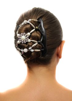 FANCY COMBS Premium Decorative Beaded Double Hair Comb Clip for Women, Bun Maker, Updo, Ponytail & F Flower Hair Bun, Updo Ponytail, Infinity Hair, Hair Bun Maker, Hair Comb Clips, Bun Maker, Hair Comb Accessories, Wedding Hair Clips, Bridal Comb