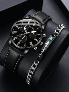 2pcs/Set Men's Fashion Casual Watch With 3-Eye Roman Dial Quartz Movement Watch And Crown Decorative Bracelet  Casual     Watch Set   Men Watches, size features are:Bust: ,Length: ,Sleeve Length: Men's Fashion Casual, Watch Set, 3rd Eye, Modern Tv Stand, Modern Tv, Casual Watches, Watch Movement, Kids Beachwear, Maternity Bag