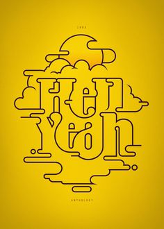 a yellow poster with the words happy new year