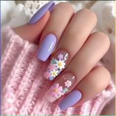 Dive into the enchanting world of nail art with Pink Nail Ideas 2024! 💖💅 These Spring Trend designs are perfect for adding a pop of color to your spring look. Don't miss out on the latest nail trends! 💅💖 #NailArt #PinkNailIdeas2024 💖💅 Lavender Nails, Purple Nail, Floral Nail Art, Nail Swag, Floral Nails, Chic Nails, Nail Polishes