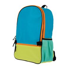 This backpack with either a fun print or color blocking solid colors comes with a detachable insulated lunch kit. Back and shoulder straps are padded for comfort. Has a main compartment, front pocket, and 2 side sport mesh pockets for extra storage.# Pieces In Set: 2Included: 1 Lunch Bag(s), 1 Backpack(s)Closure Type: ZipperPockets: 1 Main Pocket With Two CompartmentsMeasurements: 5 Depth/Inches, 16 Height/Inches, 12 Width/InchesBase Material: 100% PolyesterCare: Spot CleanCountry of Origin: Imp Back To School Lunch Bag With Zipper, Blue Backpack Lunch Bag For Travel, Functional Backpack Lunch Bag For Back To School, Functional Backpack-style Lunch Bag For Back To School, Blue Backpack Lunch Bag For Everyday Use, Functional Backpack Lunch Bag For School, Functional School Backpack Lunch Bag, Functional School Lunch Bag Backpack, Playful Nylon School Bag