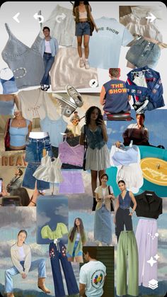 the collage shows many different types of clothing