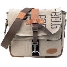 messenger bag Everyday Use Beige Upcycled Shoulder Bag, Beige Upcycled Travel Bag, Upcycled Beige Travel Bags, Upcycled Canvas Satchel Shoulder Bag, Upcycled Canvas Crossbody Bag, Upcycled Crossbody Shoulder Bag, Beige Rectangular Upcycled Shoulder Bag, Upcycled Shoulder Bag For Travel, Basement Studio