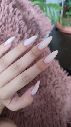 Clean White Nails, Nail Steps, Long Almond, Rice White, Look Clean, Sharp Nails, Pointy Nails, Asian Nails, Nail Box